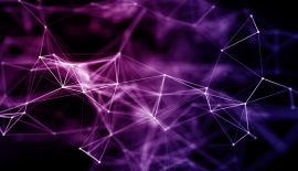 3D render of a modern network communications background with low poly design